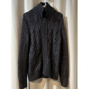 Banana Republic Cardigan Mens Full Zip Off Gray Wool Size Small